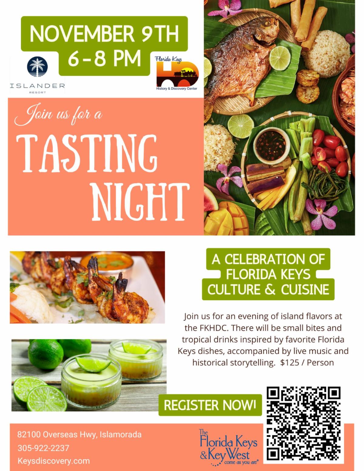 Tasting Night flyer, November 9 at the Islander Resort
